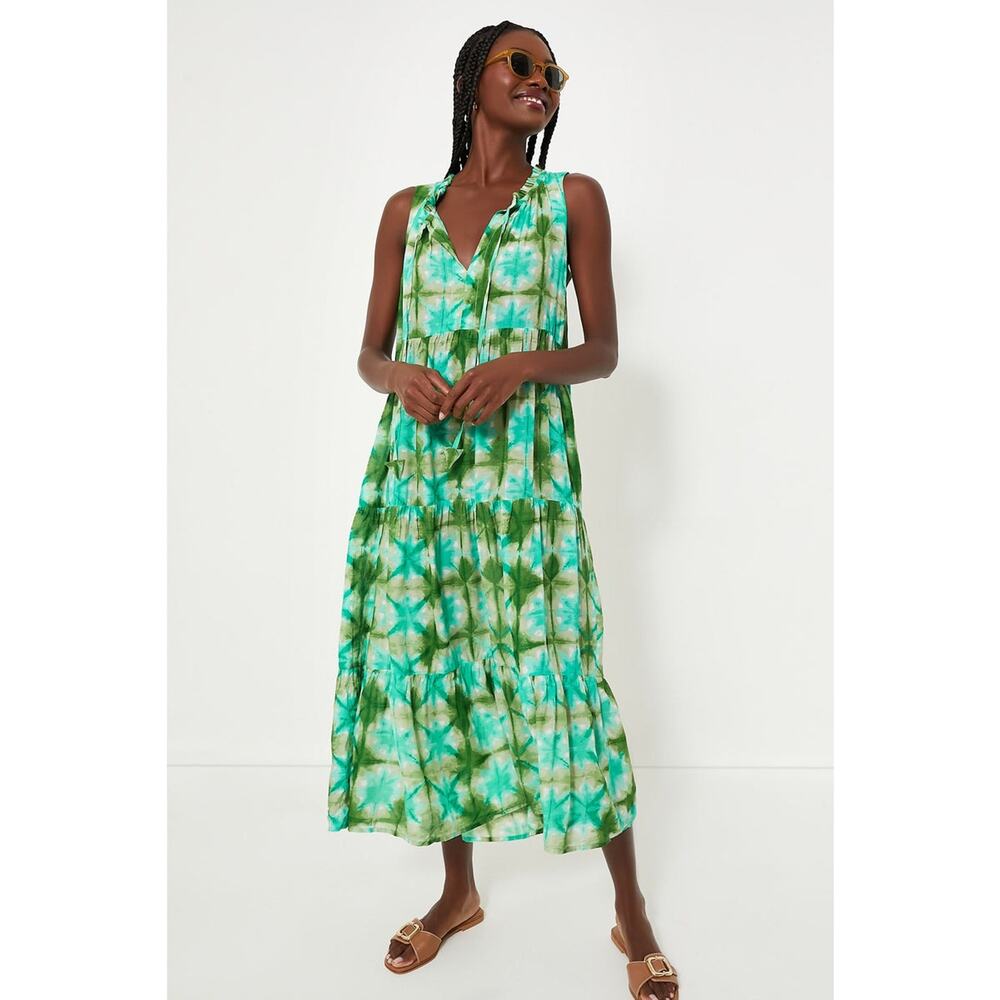 Tuckernuck Green & Teal Tie-Dye Maxi Dress